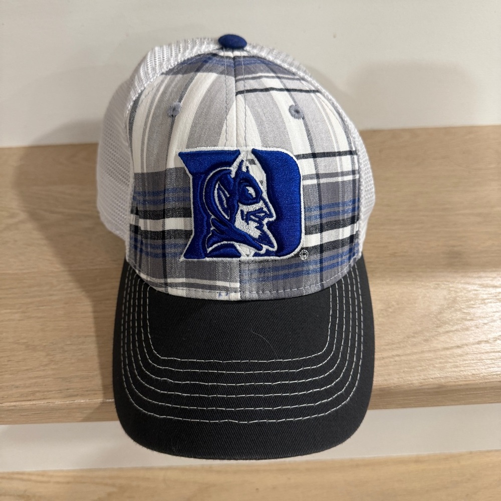 Men’s NCAA Duke Blue Devils full back ball cap style hat with plaid design